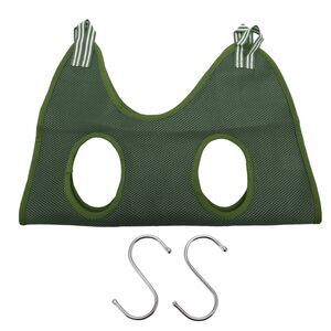 Pet Grooming Hammock Polyester Pet Grooming Tools with Hooks Large Green